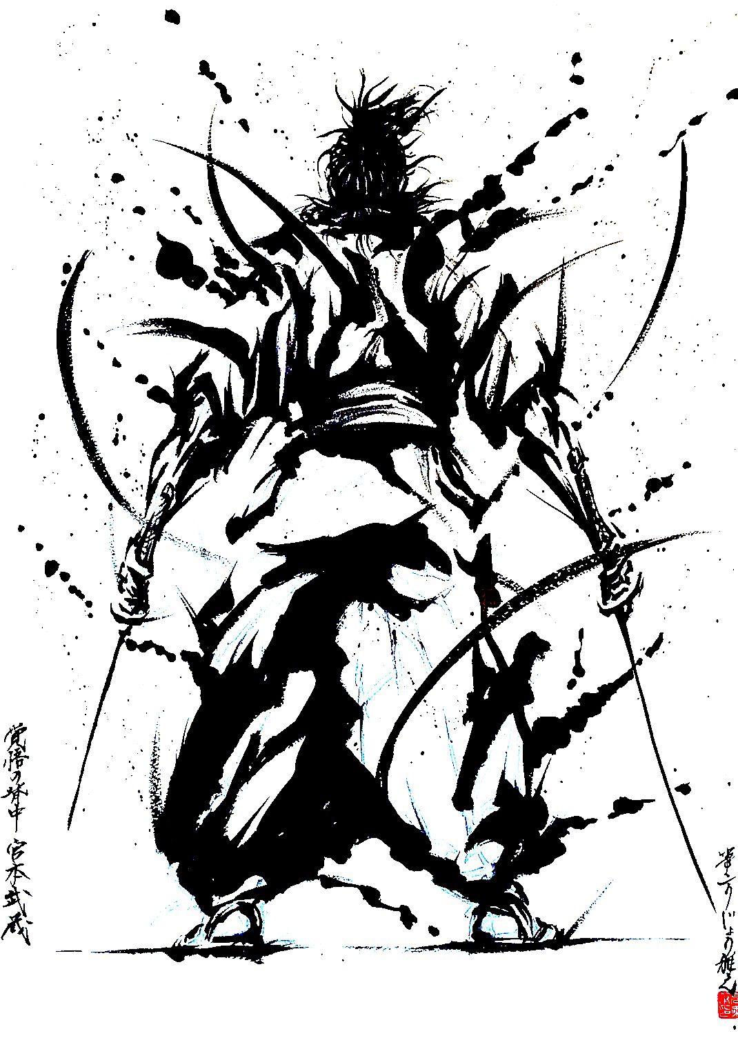 水墨画 侍の絵 絵27✖️24 水墨画 侍の絵 絵27✖️24