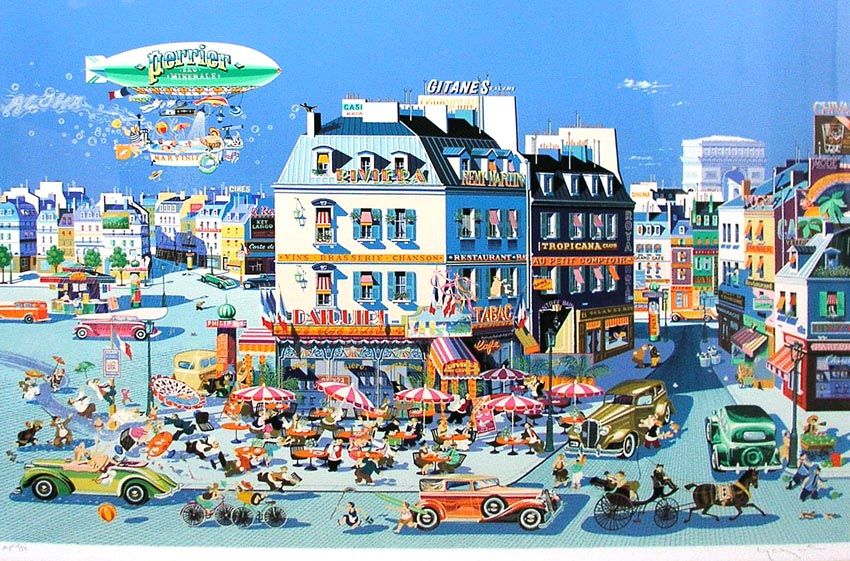 ヒロヤマガタ【サンラザール駅】 1986年 シルクスクリーン ヒロ