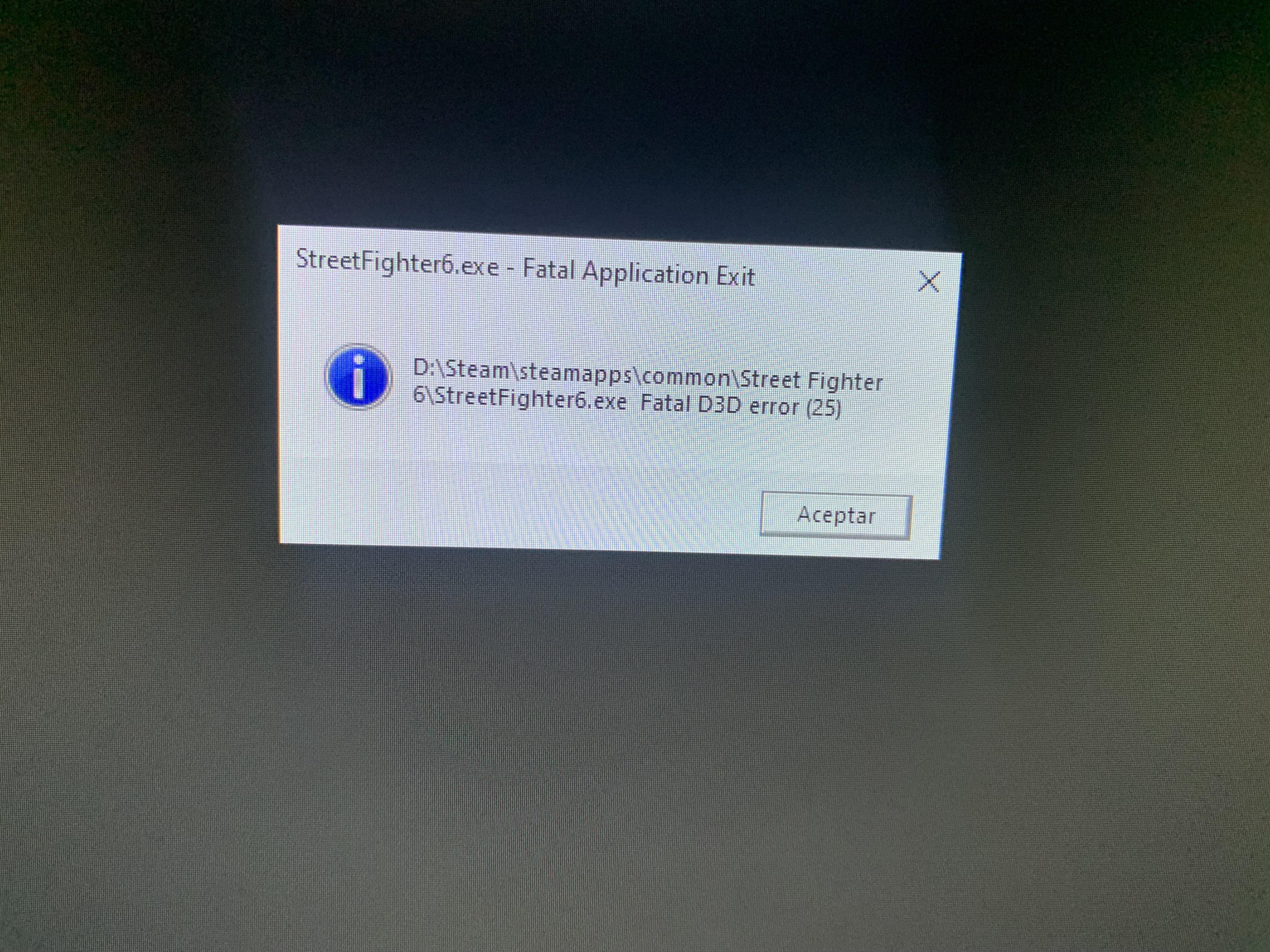 致命的なエラー D3D 修正？ : r/StreetFighter