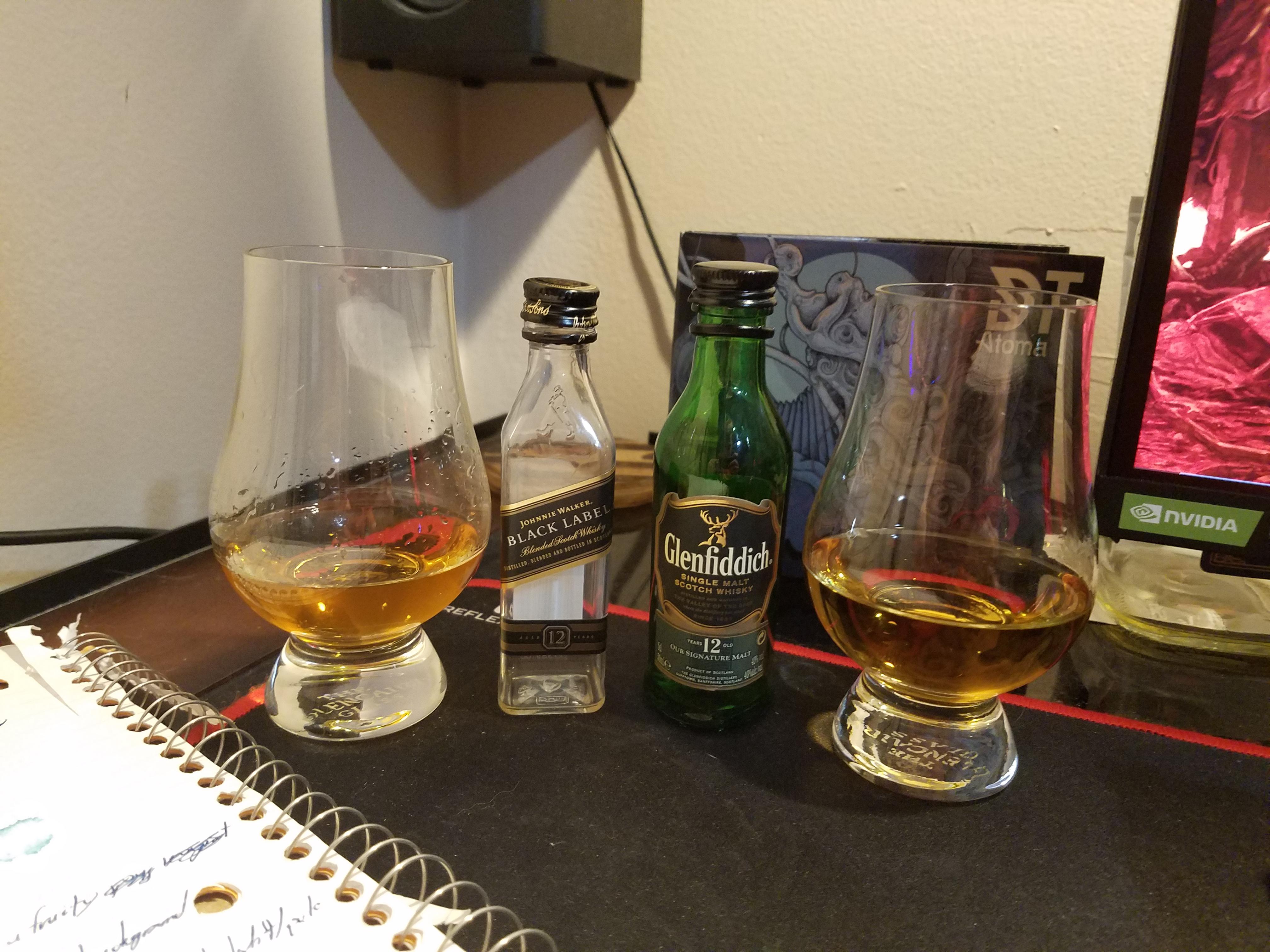 Johnnie Walker Black vs. Glenfiddich 12 (A Bourbon Fan's POV) : r