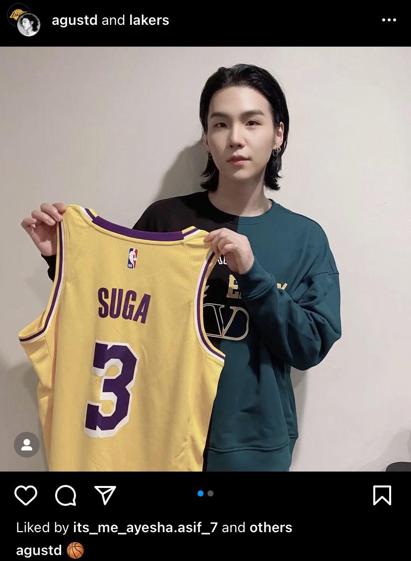 BTS SUGA COLLAB HOODIE LAKERS サイズL BTS SUGA COLLAB HOODIE