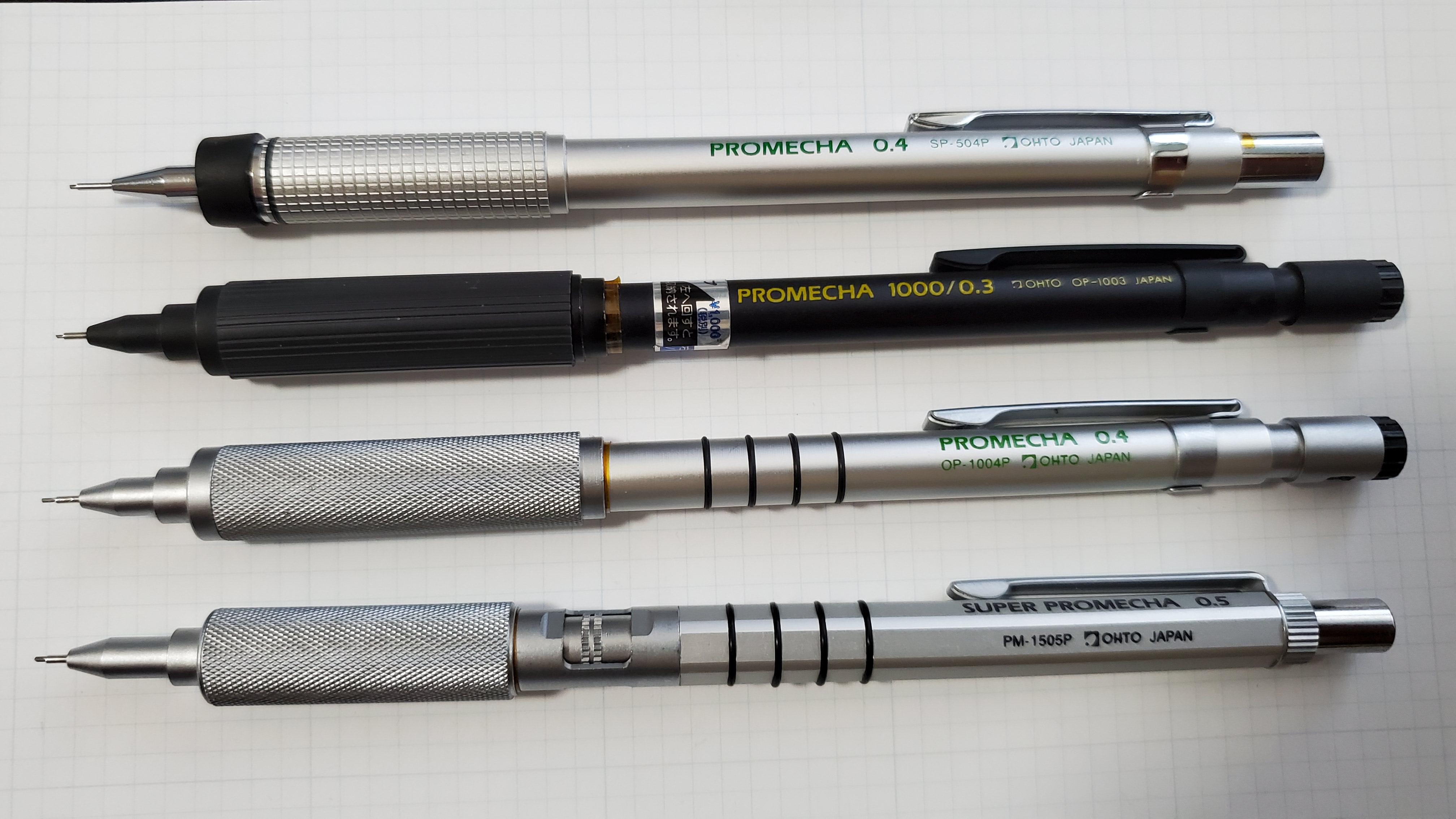 4 versions of Ohto Promecha : r/mechanicalpencils