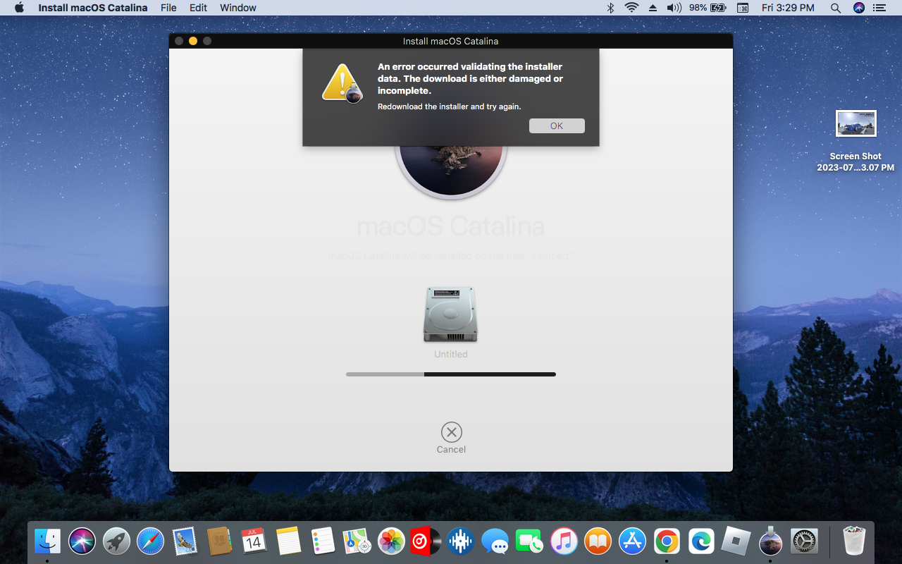 Been trying to install catalina on my mid 2012 MacBook pro but it