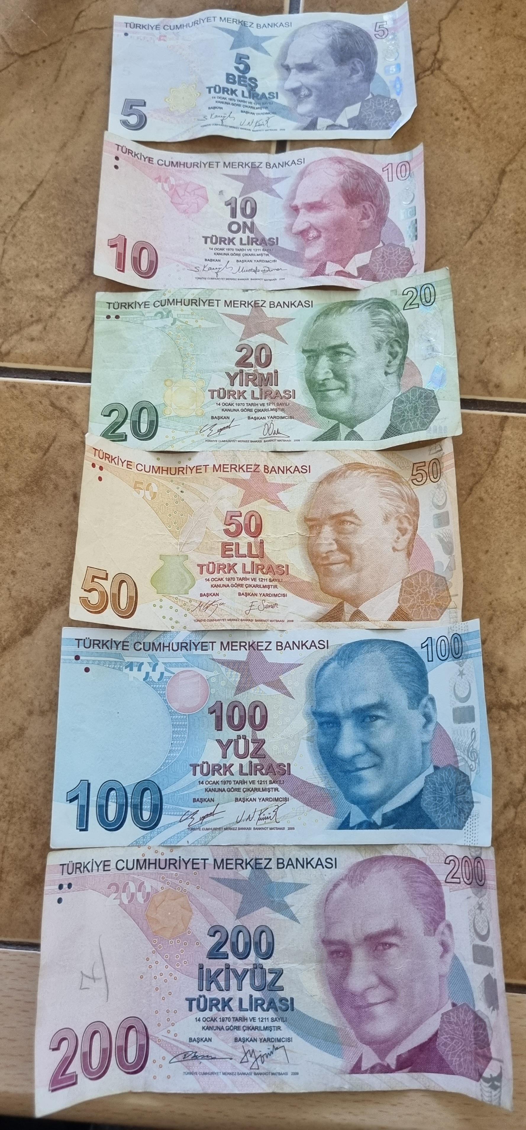 トルコリラ紙幣について面白いことに気づいたんだ。金額が大きく