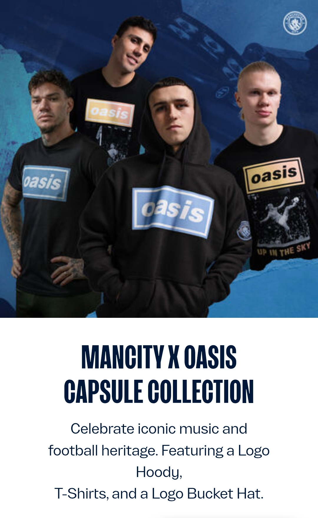 ミュージシャン Manchester City x oasis Logo T-Shirt Manchester