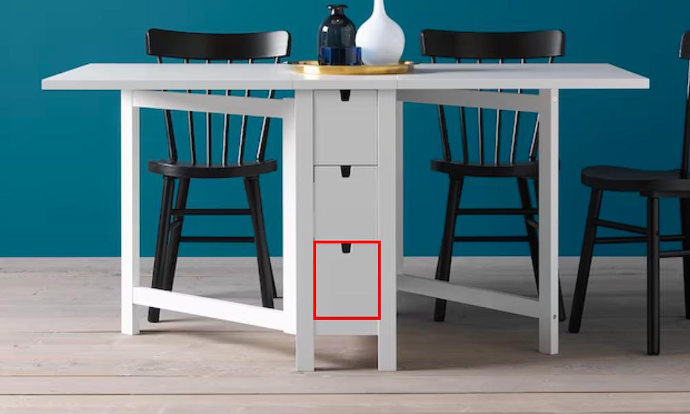 折りたたみ式 木製テーブル 引き出し3つ付き NORDEN ノールデン IKEA