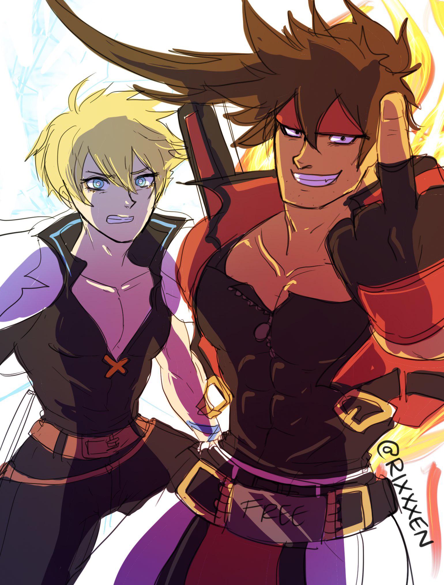 drew some ky kiske and sol badguy : r/Guiltygear