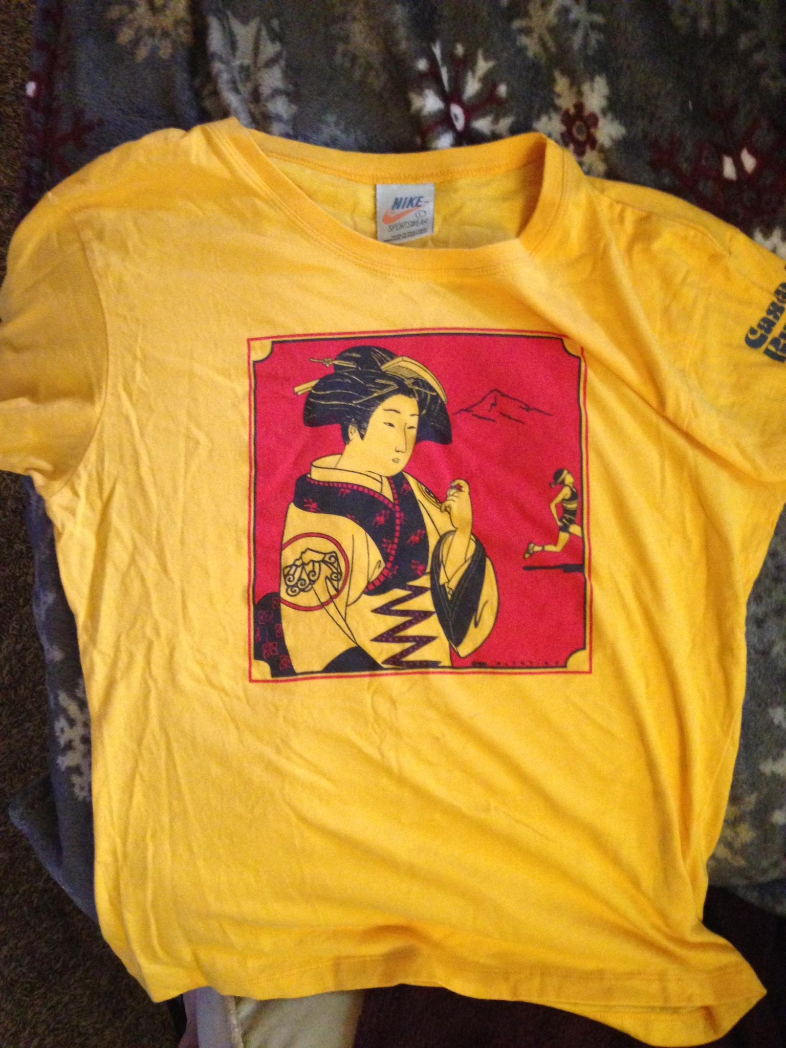 I found this old Nike T-shirt that says 