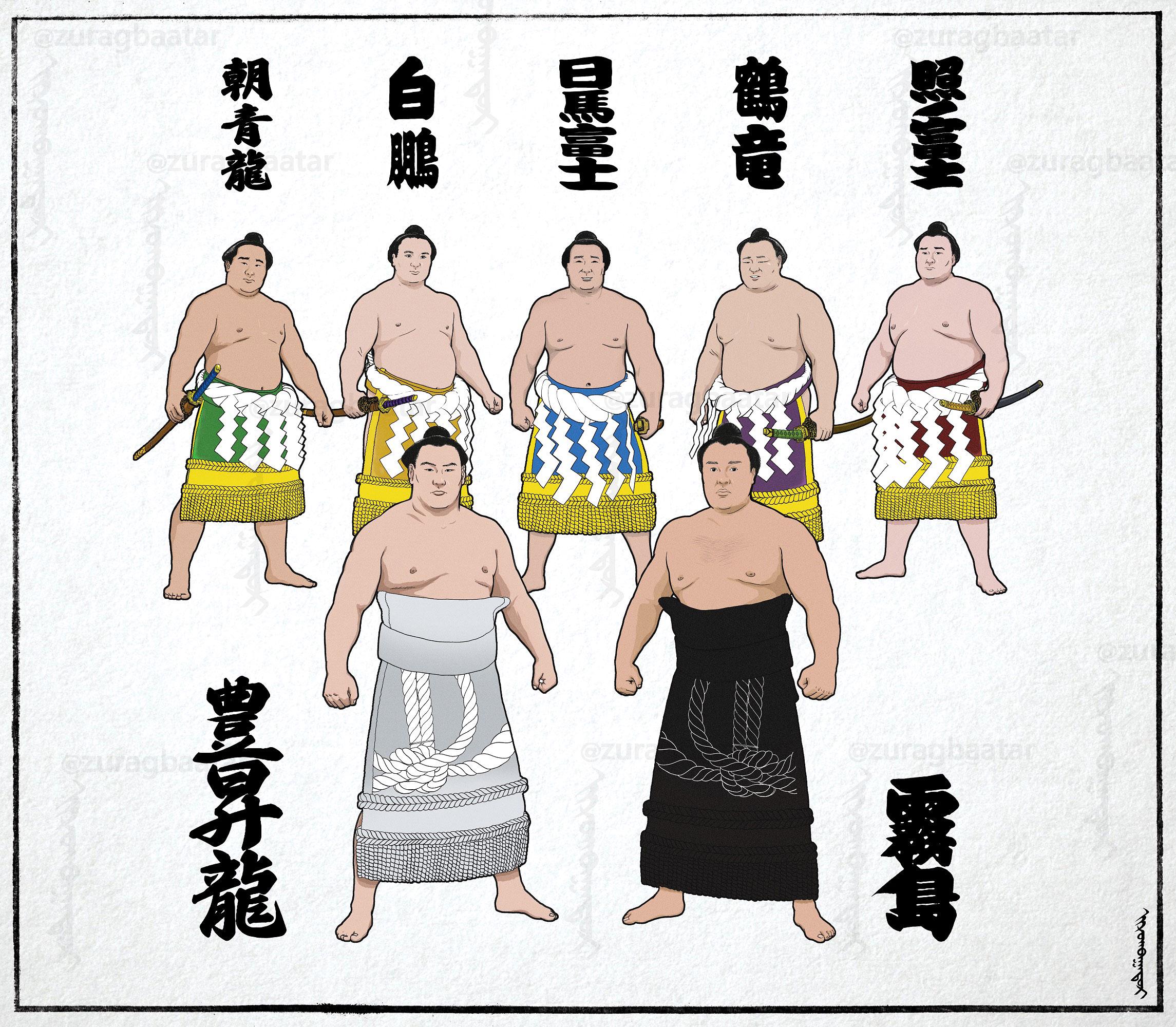 3905 外国切手 モンゴル 2005年 相撲 第68代横綱 朝青龍 小型S/S 3905