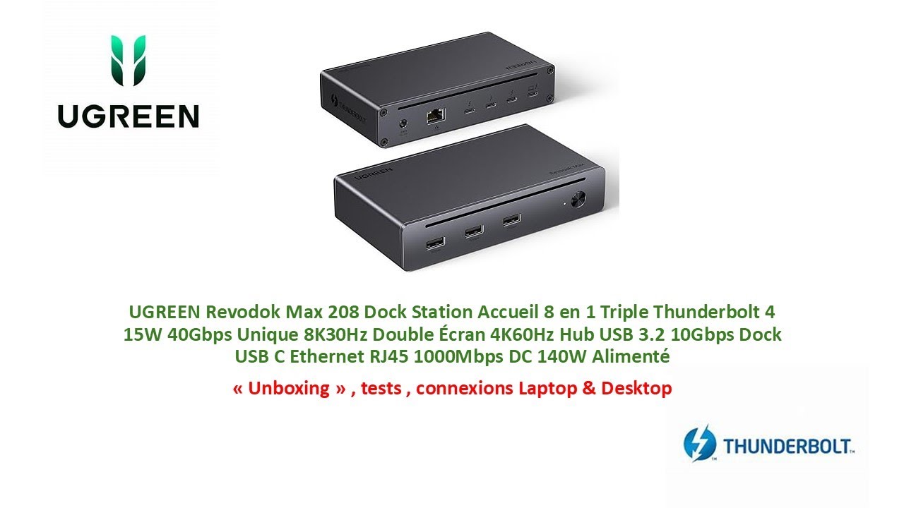 UGREEN Revodok Max 208 Dock Station Accueil 8 en 1 Triple