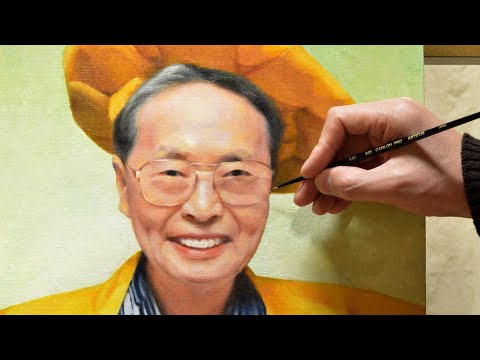 油彩人物画 メガネの男性 板に油 33cm×24cm 油彩人物画 メガネの男性