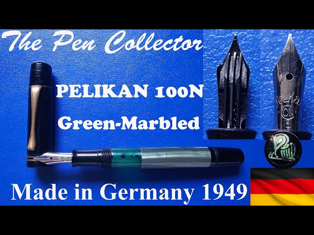 PELIKAN 100N Green Marbled Fountain Pen Review - YouTube