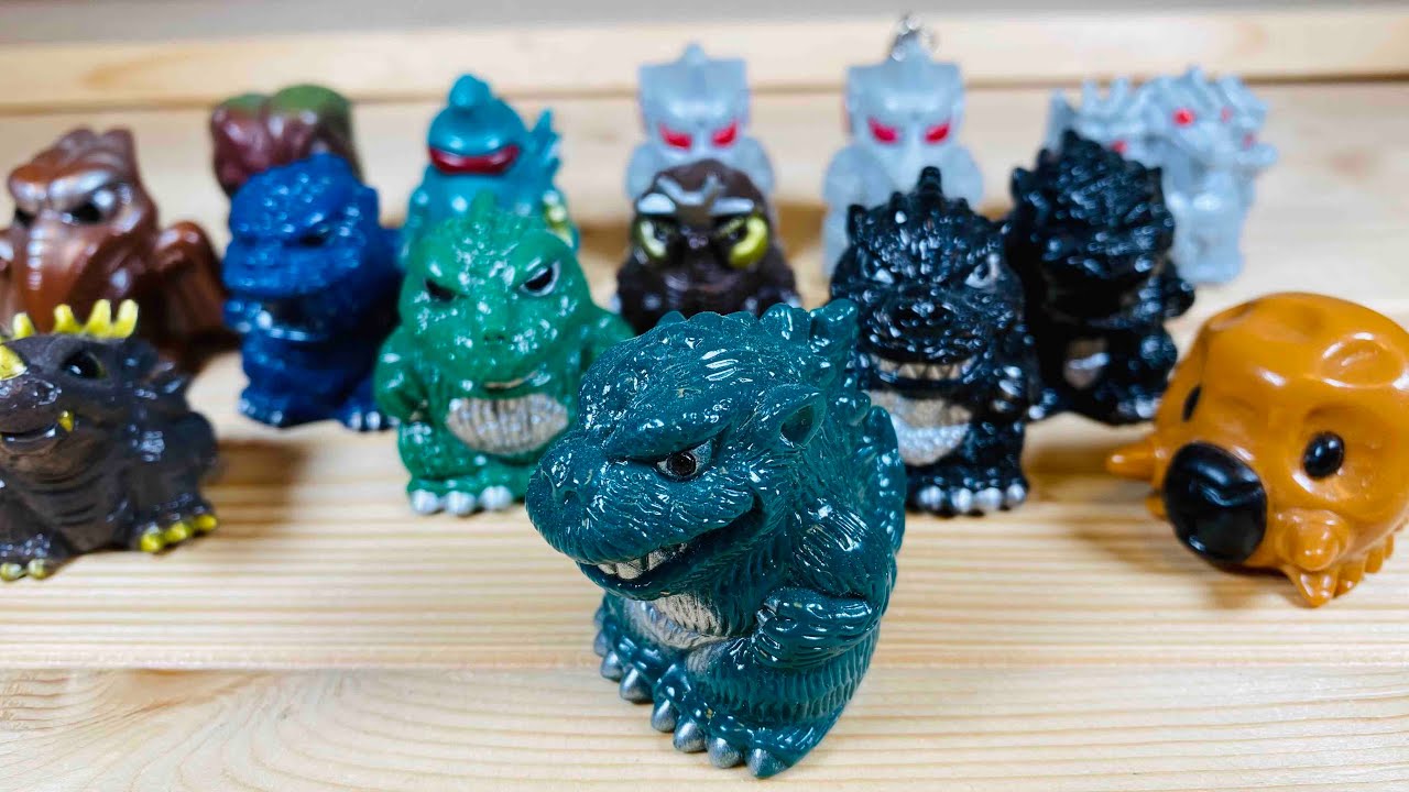 レトロ】 ゴジラ ソフビ 指人形 19体＋α レトロ】 ゴジラ ソフビ 指