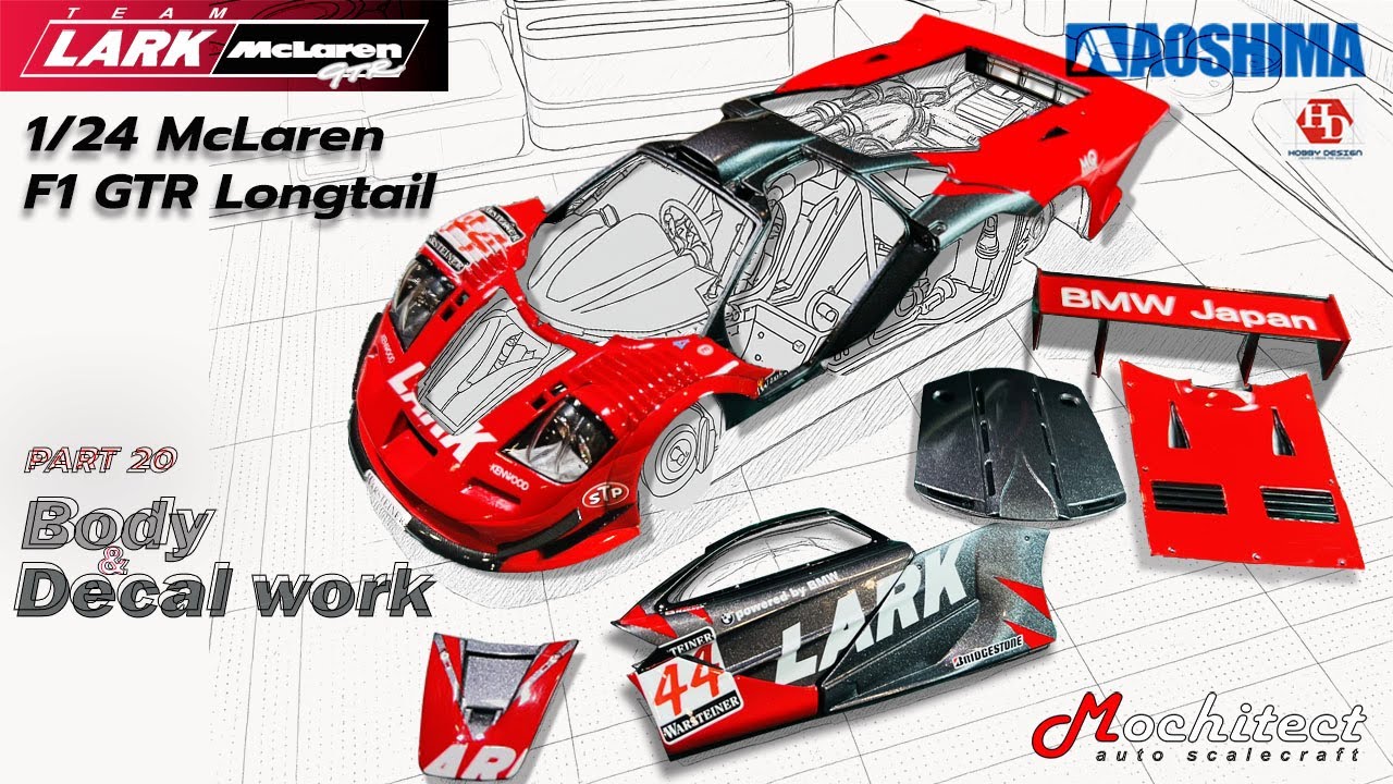 Part 20] LARK no.44 | McLaren F1 GTR | Aoshima 1/24 | #scalemodels