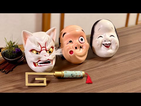 Know the meaning of the mask】Fox.Hyottoko.Okame #woodcarving