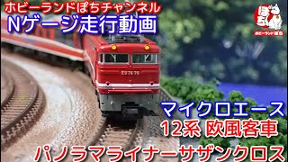 Nゲージ走行動画 マイクロエース A1123 12系 欧風客車 パノラマ