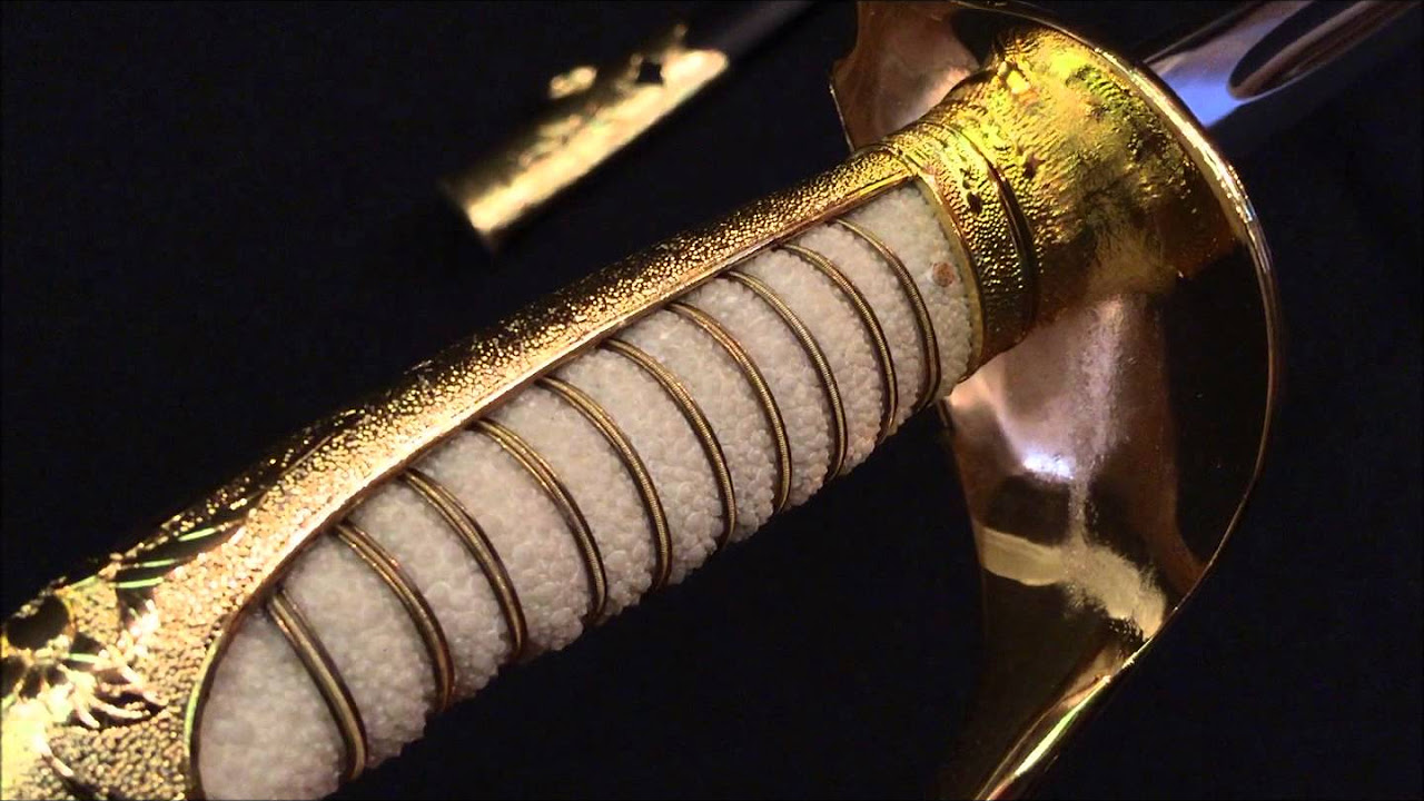 旧日本軍サーベル波模様の装飾付き刀指揮刀模造刀儀礼刀軍刀