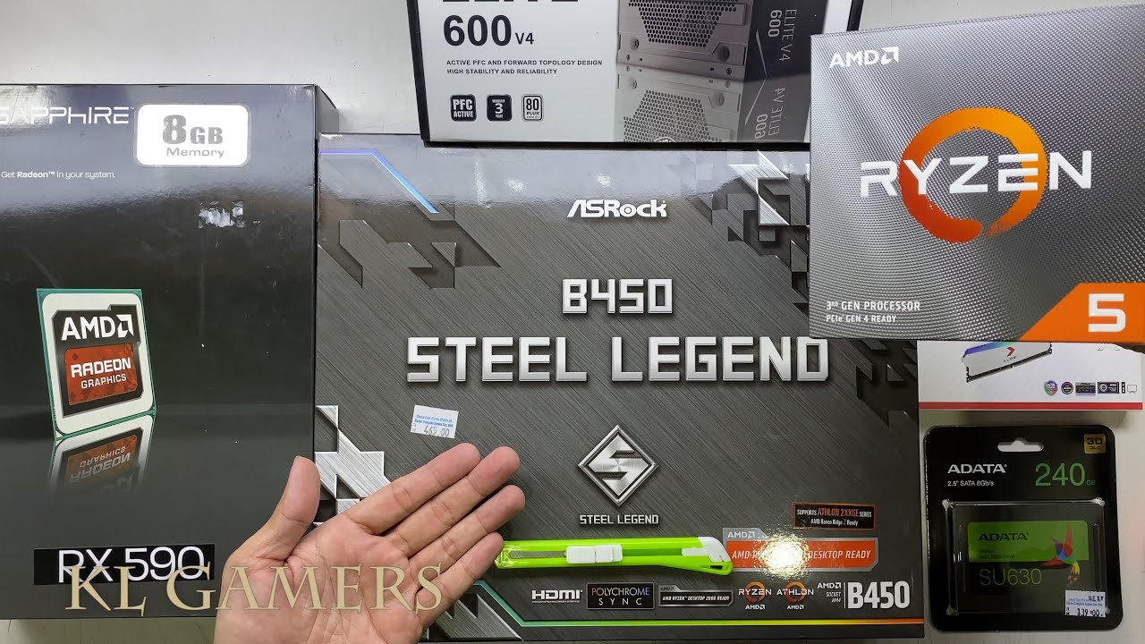 AMD Ryzen 5 3500X ASRock B450 STEEL LEGEND SAPPHIRE RX590 8GB