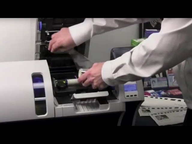 Zebra ZXP Series 8 ID Card Printer - How to Load Ribbons - YouTube