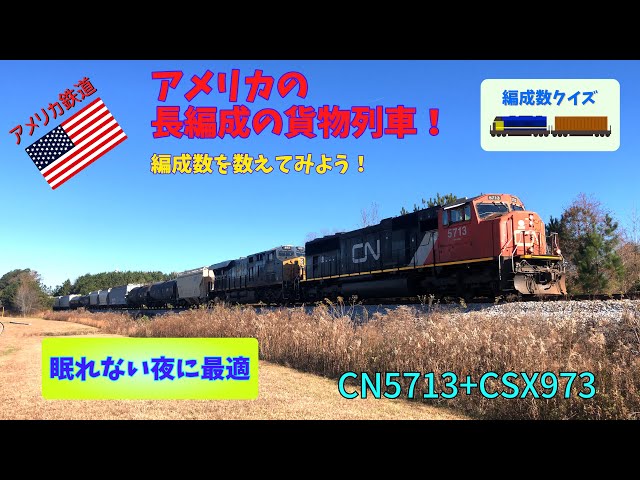 編成数クイズ】#23 カナダ国営鉄道先頭の貨物列車 走行途中で停止し