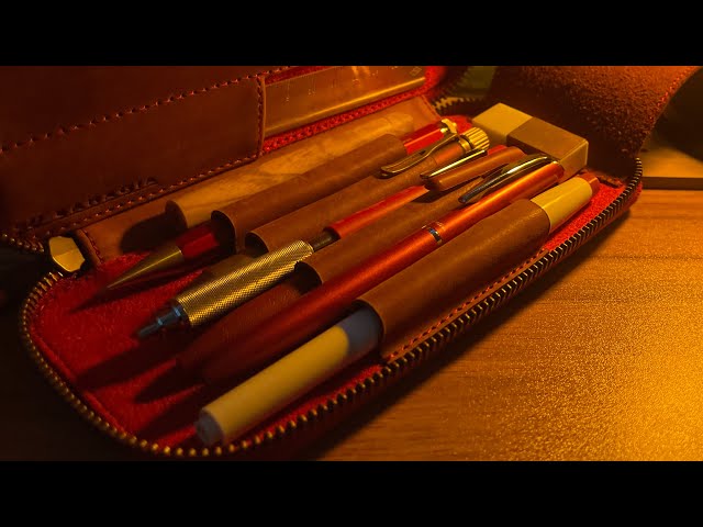 バハギア ペンケース ラウンドジップ型 こぶた工房 シャーペン