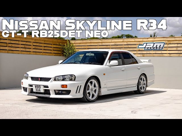 JDMGarageUK 2000 Nissan Skyline R34 GTT 4 Door QM1 White - YouTube