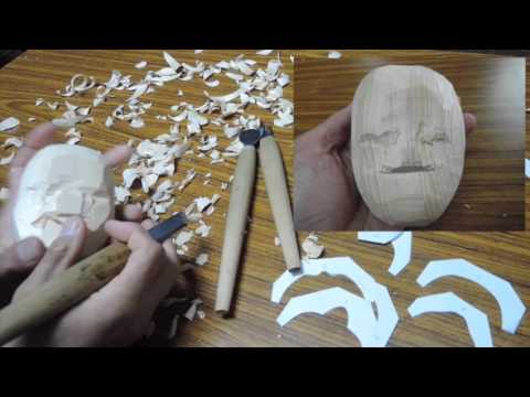 能面の彫刻 (Carving of Noh masks) - YouTube
