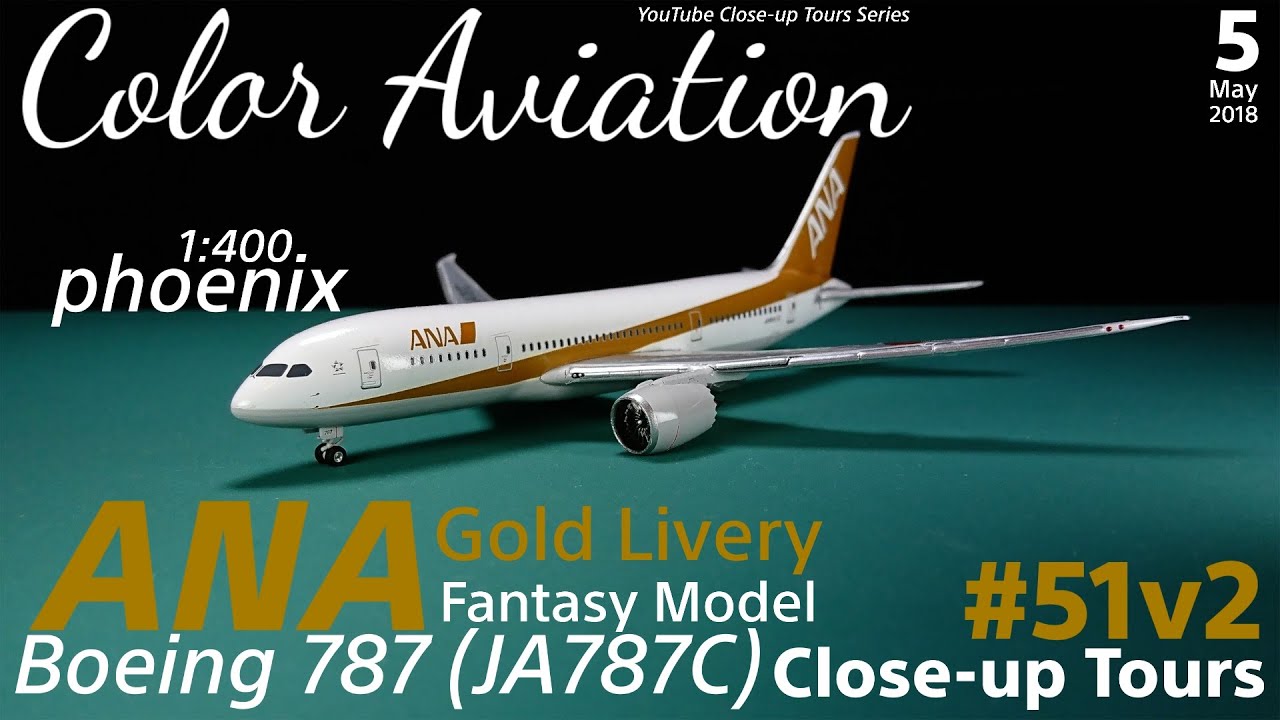 1:400 All Nippon Airways ANA JA787C B787 Gold Livery Fantasy Model