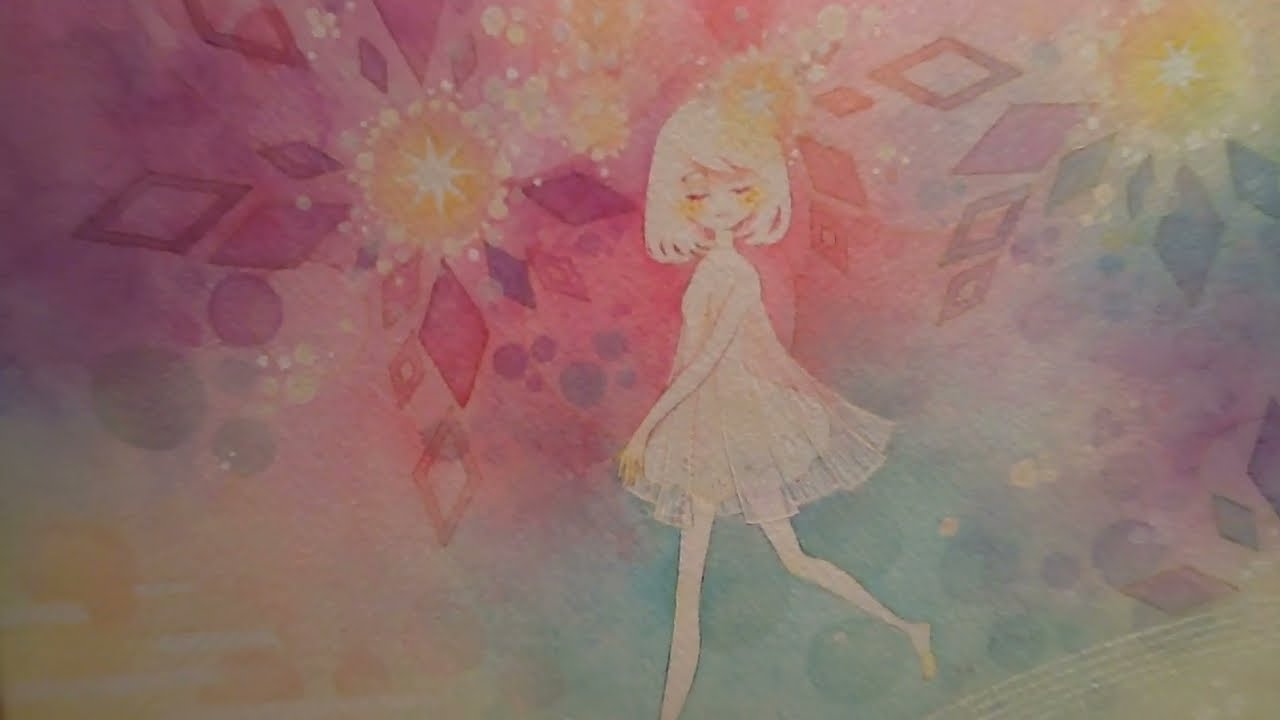 水彩画 きらめく季節 10号 水彩画きらめく季節10号