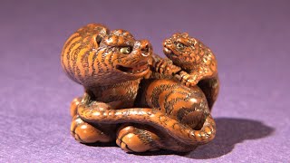 Netsuke All Items ｜SAGEMONOYA 【根付(netsuke)】陶器 色絵烏葦蛇籠
