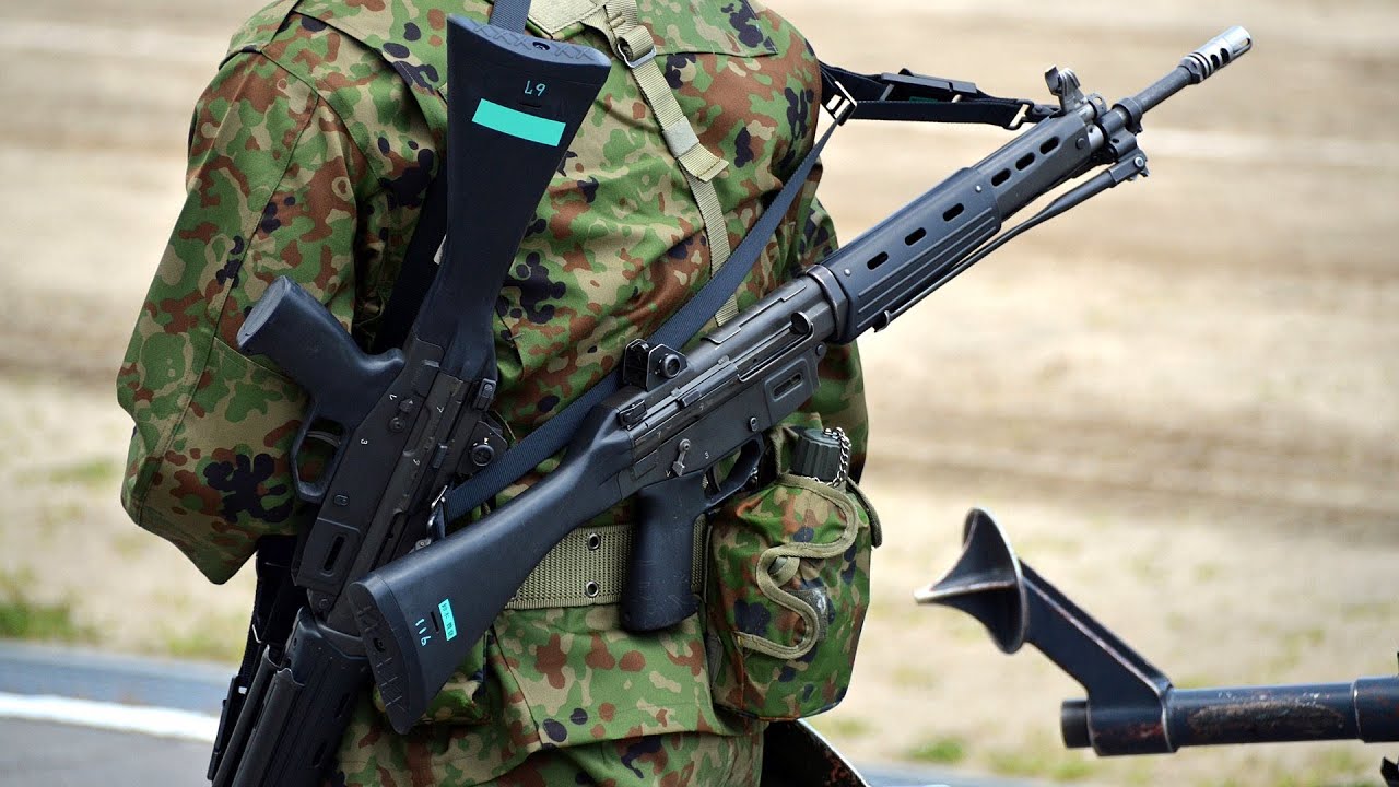 陸上自衛隊】89式5.56mm小銃・5.56mm機関銃 MINIMI 空包射撃｜新発田