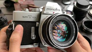 Minolta SRT101 Camera + MC ROKKOR 50mm f1.7 lens - YouTube