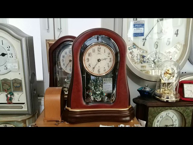 高級美品】セイコーメロディ置時計エンブレム 木象嵌 電波置き時計