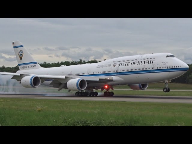State of Kuwait Boeing 747-8(BBJ) 9K-GAA landing at Basel/BSL/LFSB
