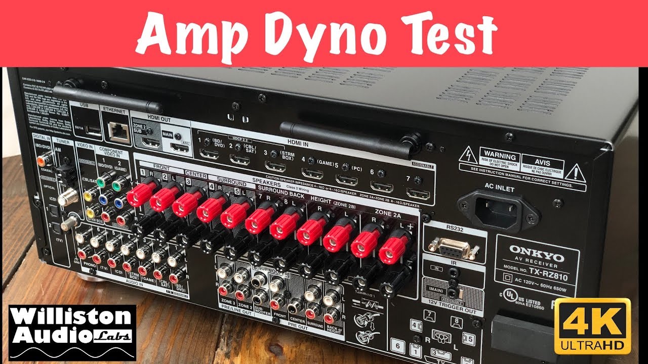 Onkyo TX-RZ810 Power Output Test - Rated Power Plus Some! (4K