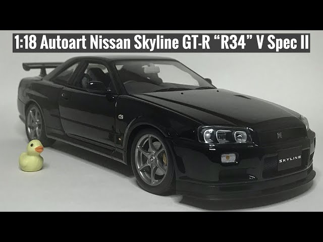 1:18 Autoart Nissan Skyline GT-R R34 V Spec II - YouTube