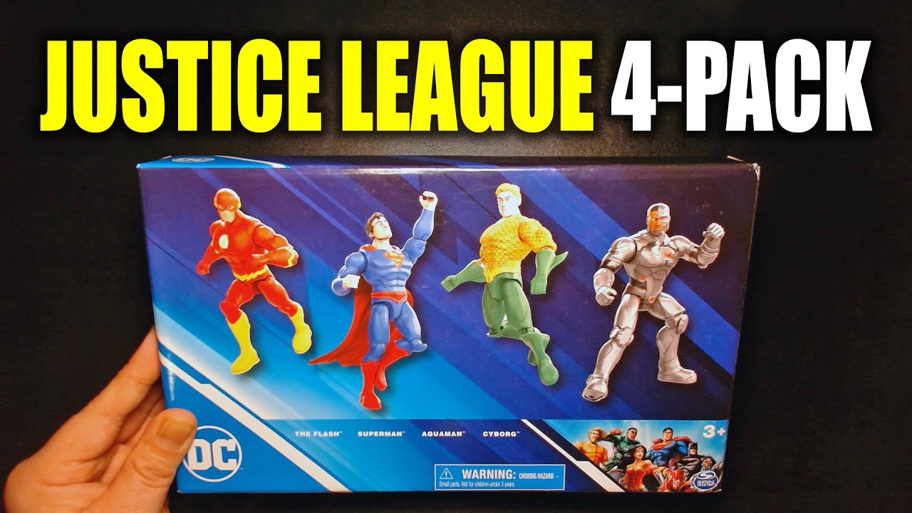 Justice League 4-Pack The Flash Superman Aquaman Cyborg DC