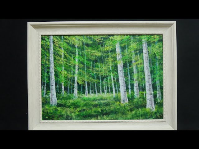 自作油彩画 油絵 風景画 湖 森 自作油彩画 油絵 風景画 湖 森 自作油彩