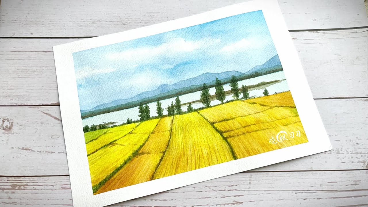 秋色 水彩画 荒木久夫 NO3