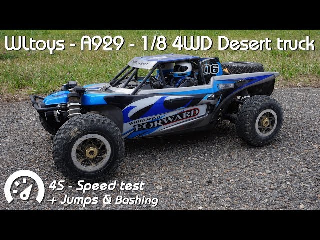 WLtoys - A929 1/8 4WD Desert truck - 4s speed test • - YouTube
