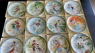 景德镇90年代出口外销瓷盘，姜学炳大师绘制（西湖民间故事）十二集