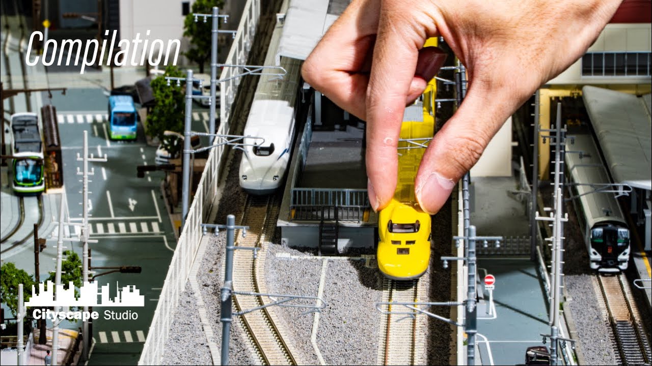 Model Railway Layout】: Large Urban Diorama with Moving N-Gauge