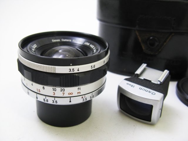 CANON 19mm f/3.5 LTMレンズ ライカ用ファインダーフィルター付 CANON