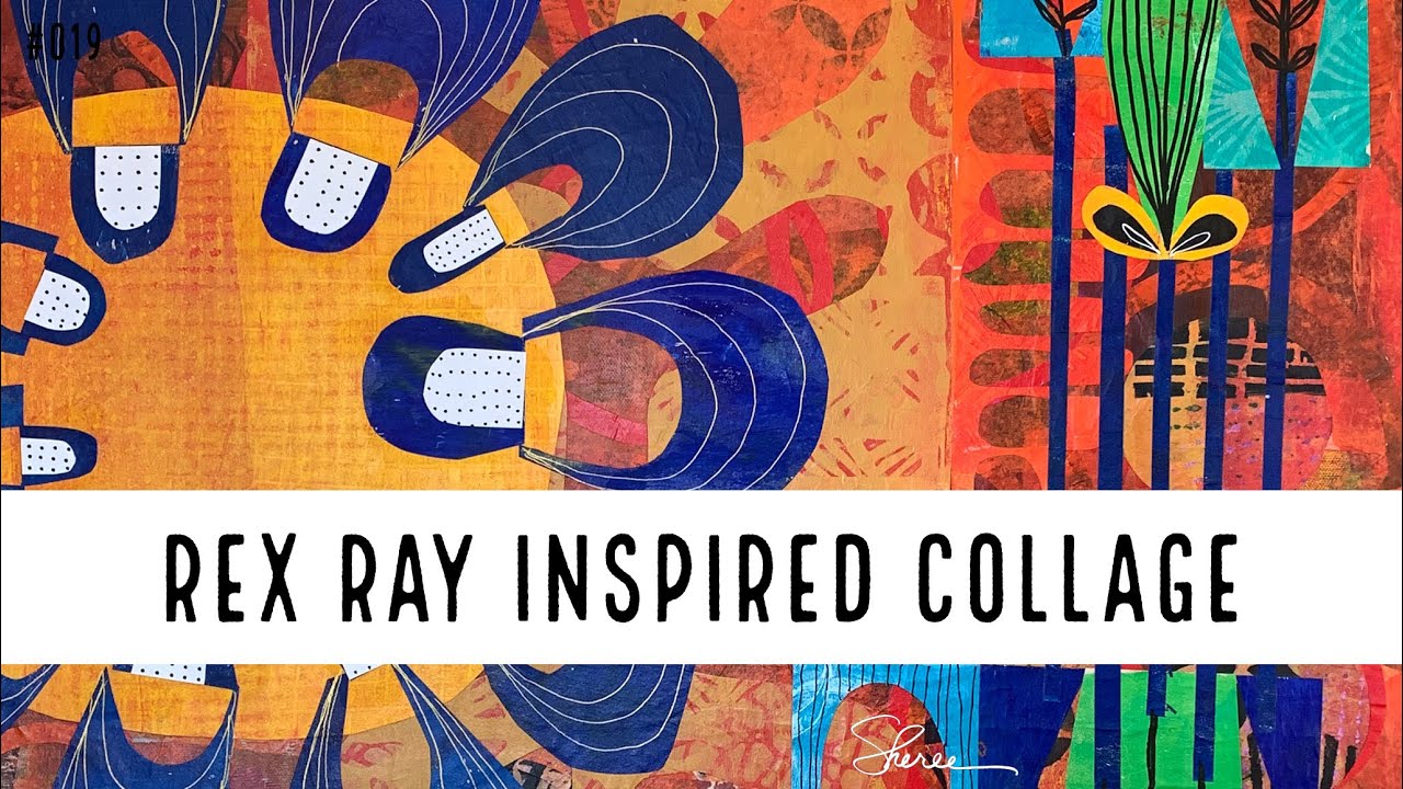 Rex Ray Inspired Collage | Gelli Plate Prints & Cut-paper Shapes