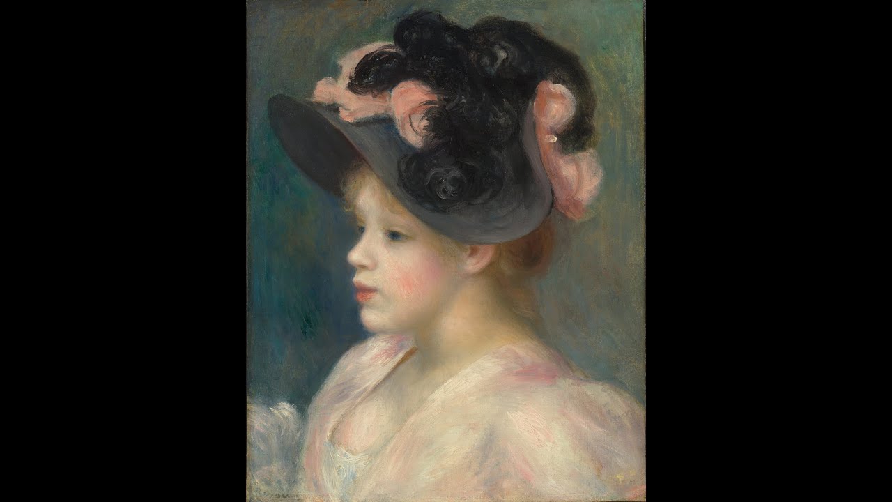 美術品鑑賞第721回【ピンク黒の帽子かぶった少女】ルノワール