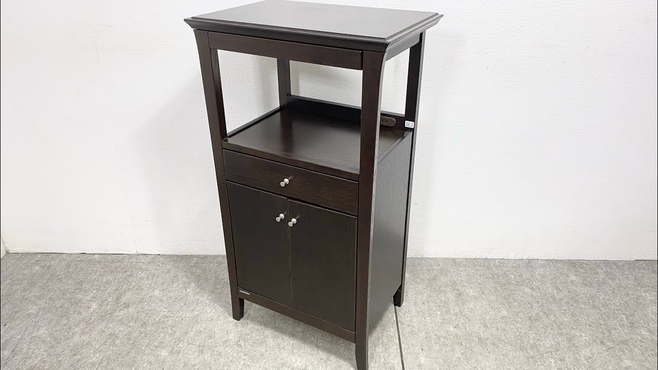 ○ Karimoku カリモク 木製 電話台 飾り棚 サイドキャビネット FAX台