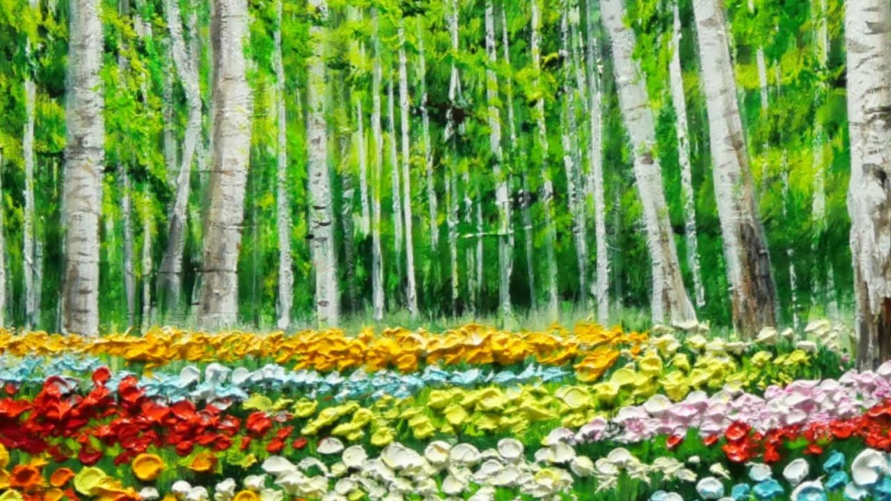 油彩画 白いお花畑 油彩画 白いお花畑 img_8559cd44567fda66489d1c07b1