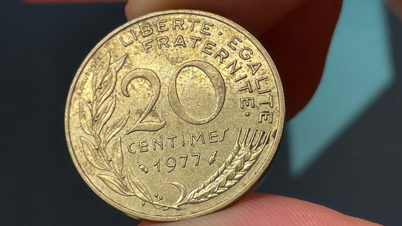 希少アンティーク金貨 20サンチーム 20Centimes 1977 20 centimes 1977