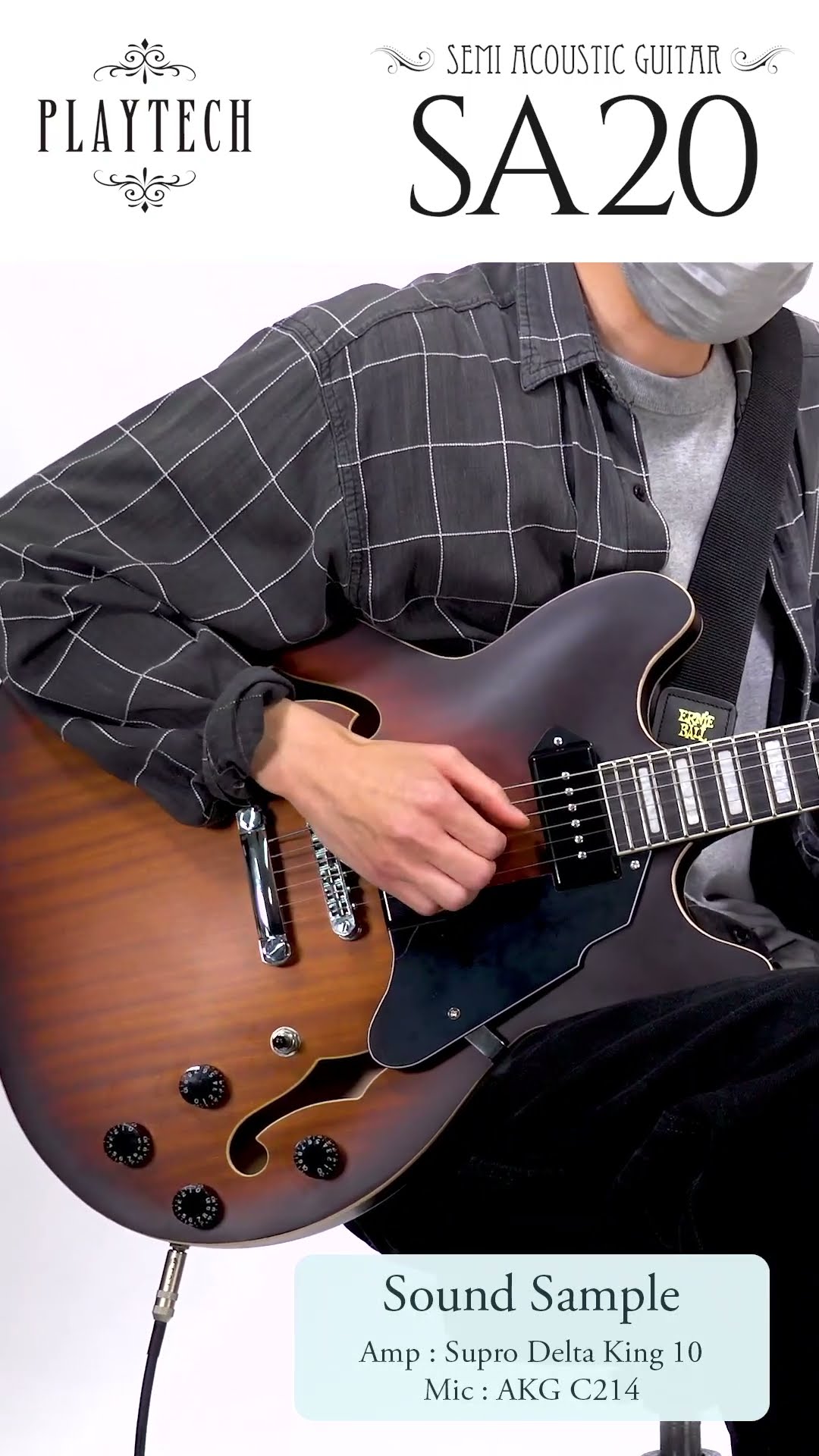 プレイテック SA20 Green セミアコースティックギター グリーン プレイ