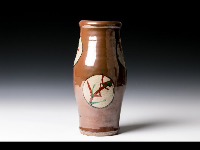 浜田庄司 柿釉縁丸皿直径∅27cm 人間国宝 民藝 R1489w1ラ